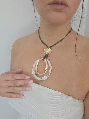 GOLD AND SILVER SPIRAL PENDANT