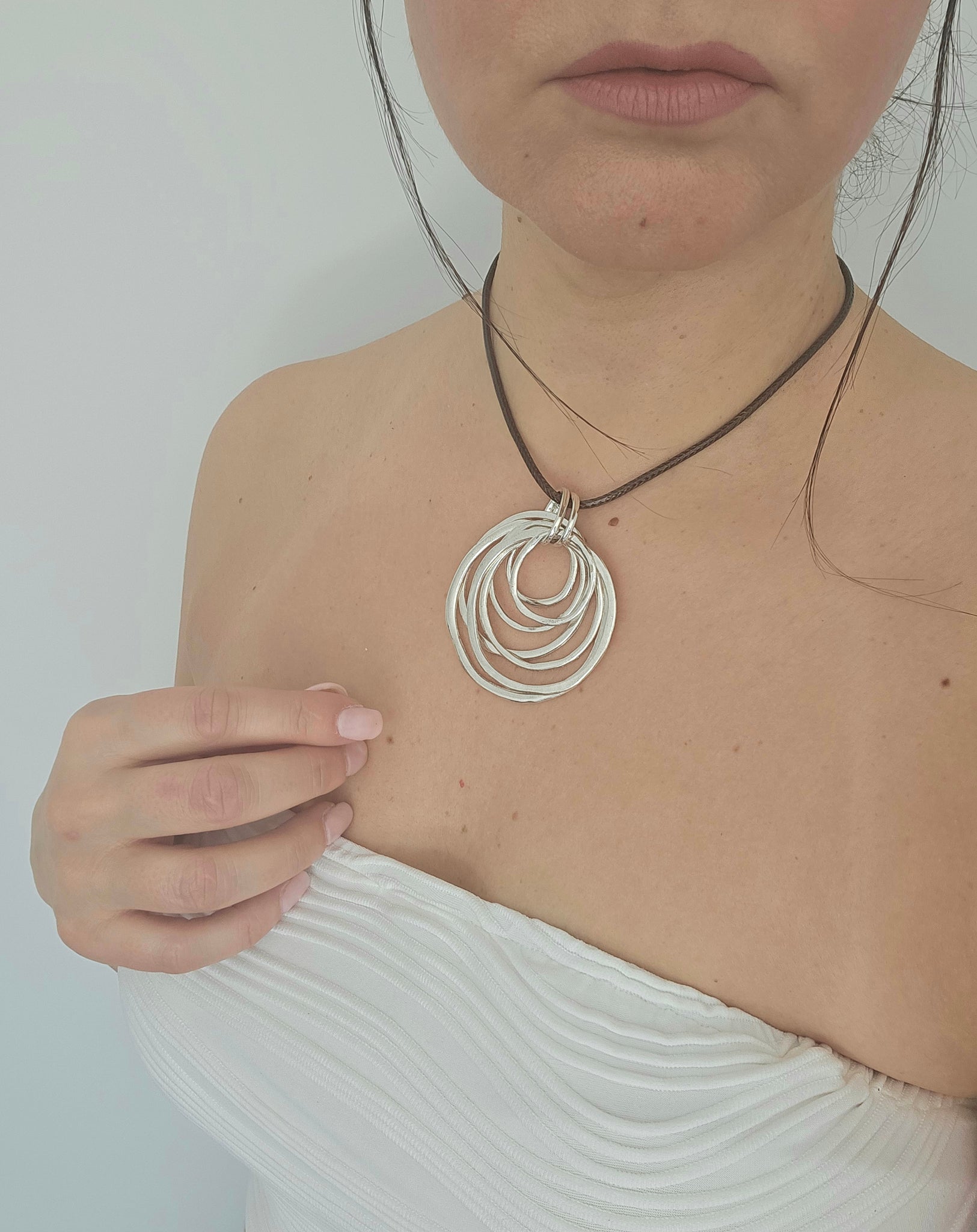 SILVER BOHEMIAN SPIRAL PENDANT