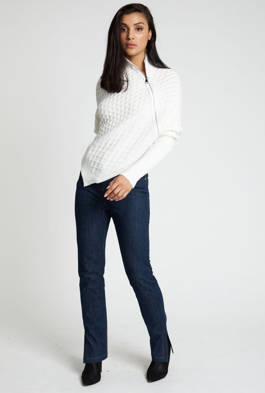 Zipper Knit - White