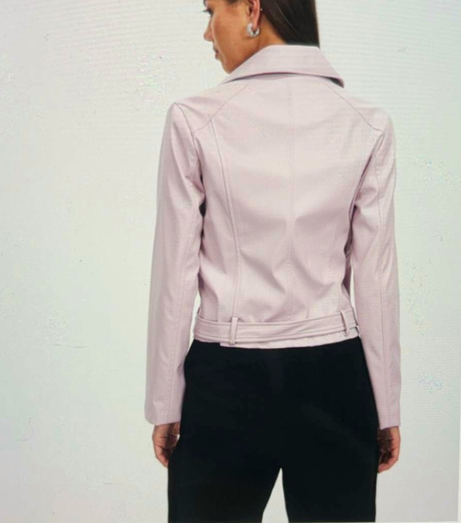 Futura Blush Faux Leather Jacket