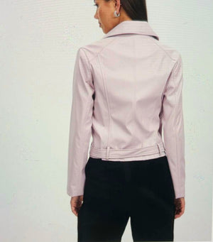 Futura Blush Faux Leather Jacket