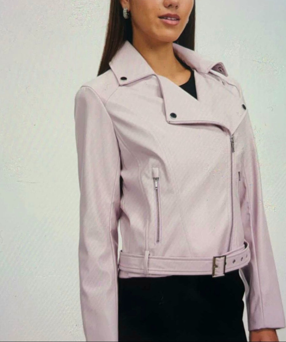 Futura Blush Faux Leather Jacket