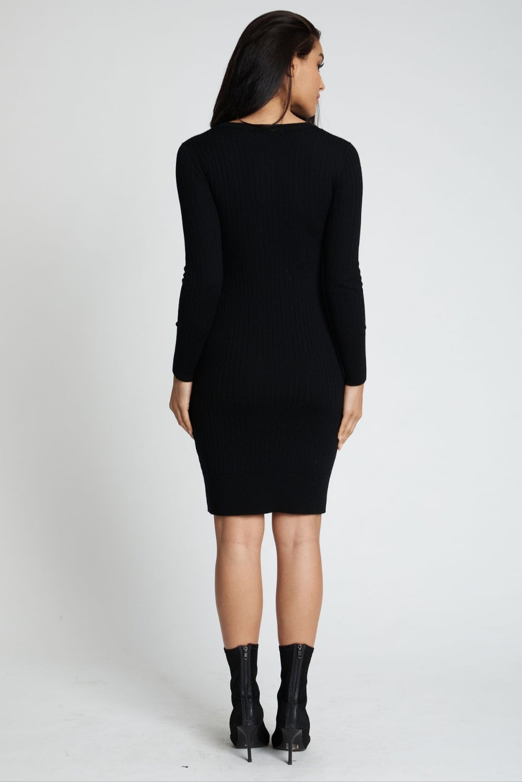 So Shieke Ribbed Black Dress