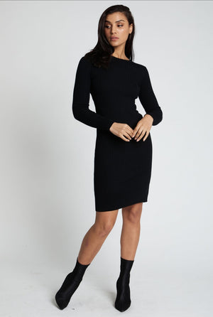 So Shieke Ribbed Black Dress