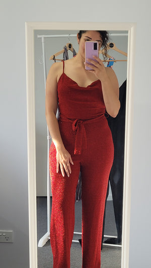 UNLEASH JUMPSUIT - RED