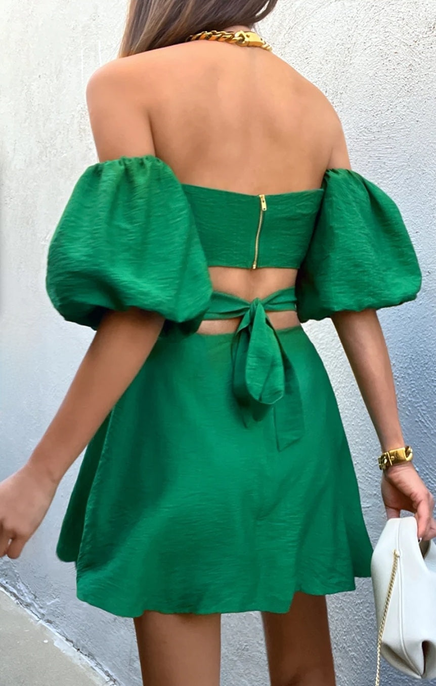 TAIGA MINI DRESS EMERALD