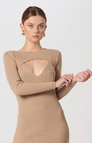 ZURI KNIT SET DRESS - BEIGE