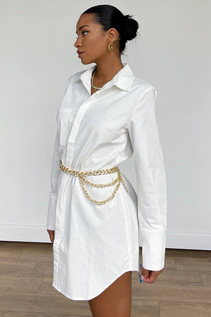 MILLICENT SHIRT DRESS - WHITE