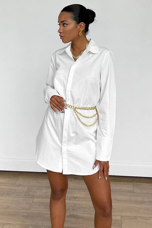 MILLICENT SHIRT DRESS - WHITE