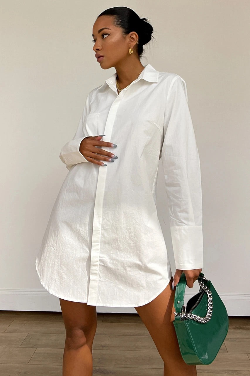 MILLICENT SHIRT DRESS - WHITE