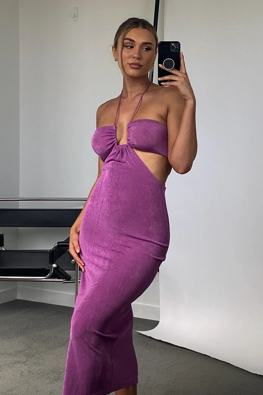 JODI MIDI DRESS - GRAPE