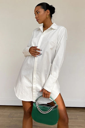 MILLICENT SHIRT DRESS - WHITE