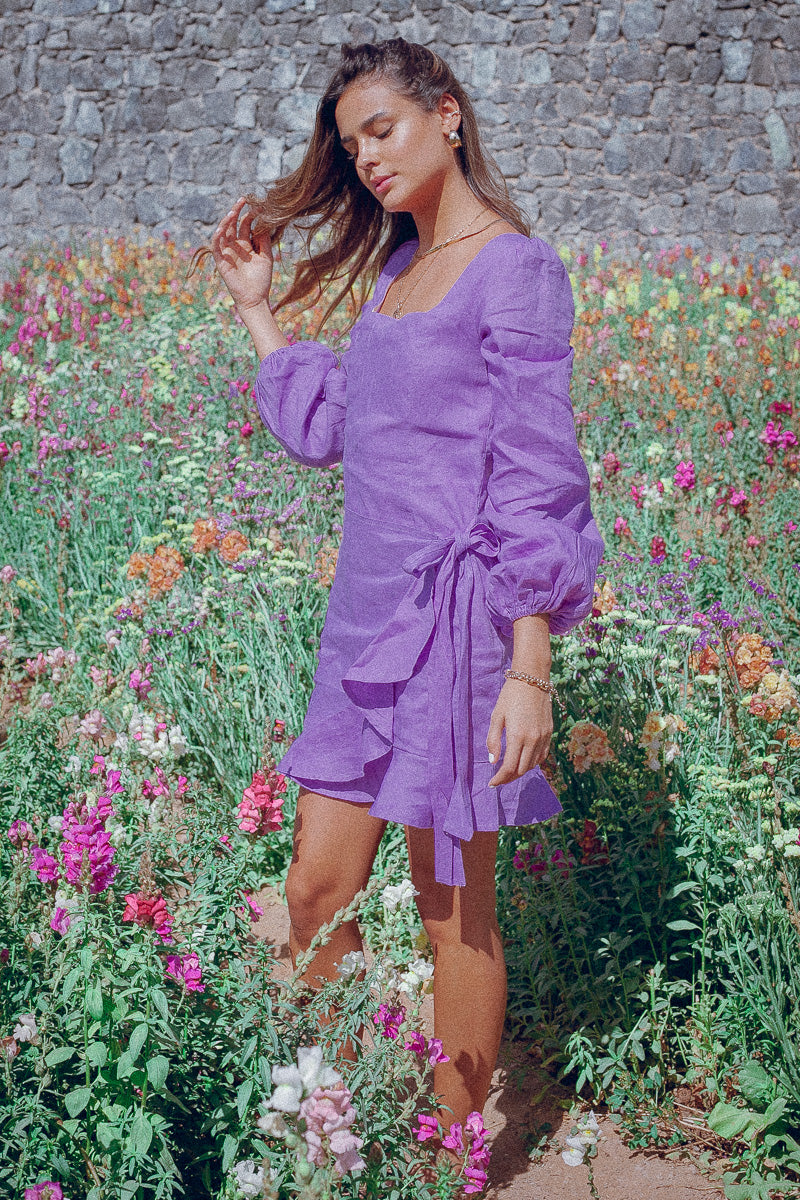 SIREN LONG SLEEVE DRESS - VIOLET