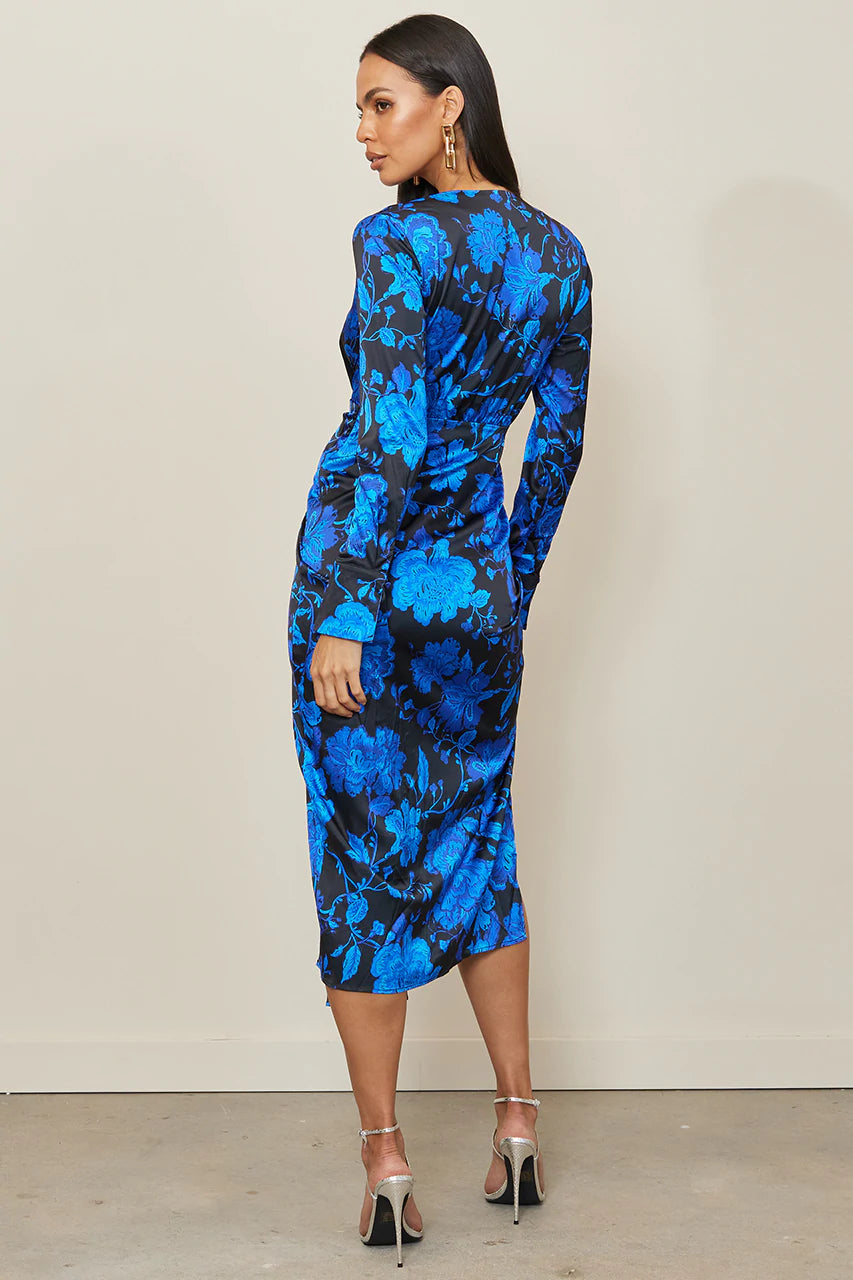 ZEIDA MIDI DRESS - BLUE FLORAL