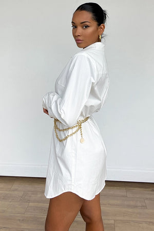 MILLICENT SHIRT DRESS - WHITE