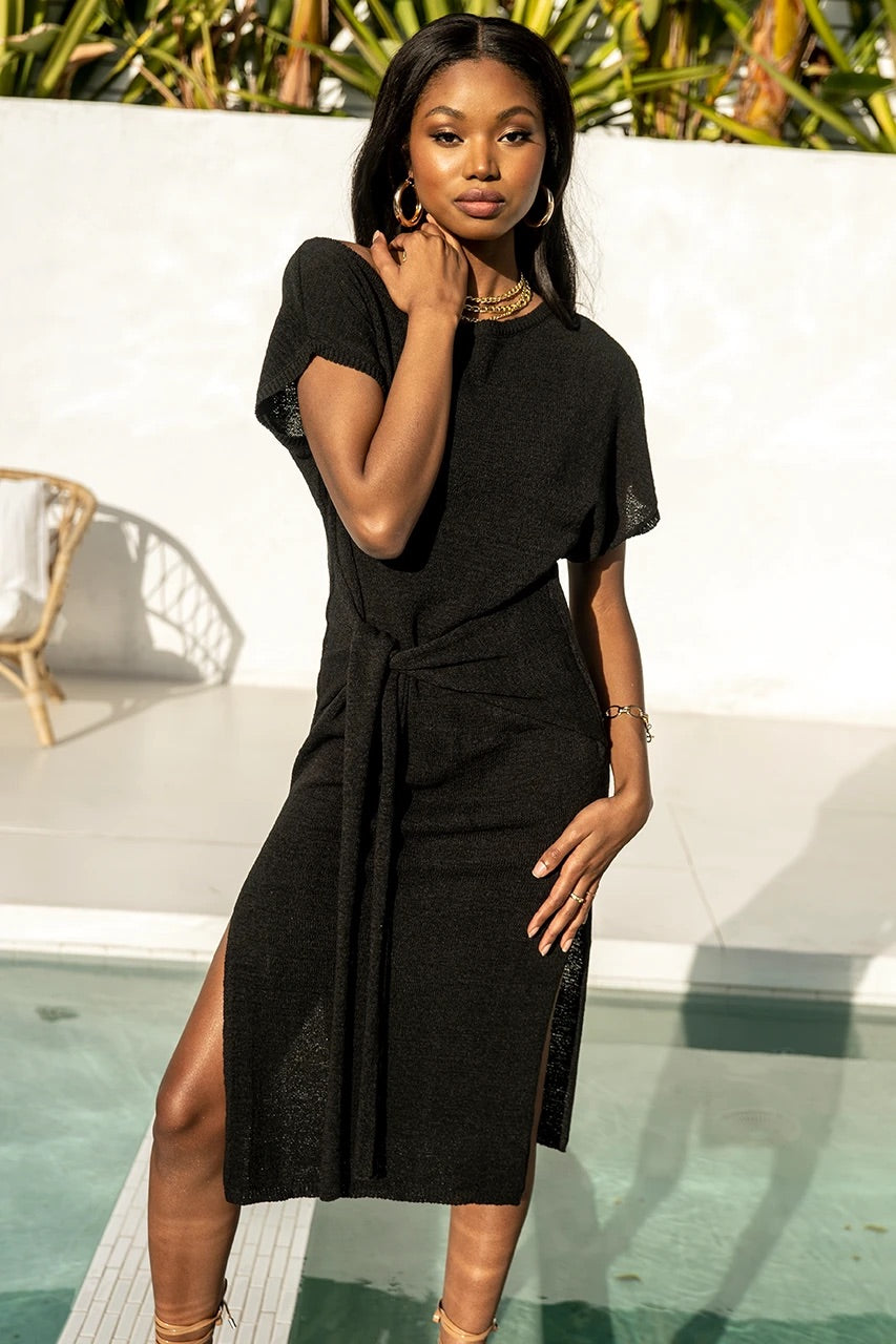 MOXIE KNIT DRESS - BLACK