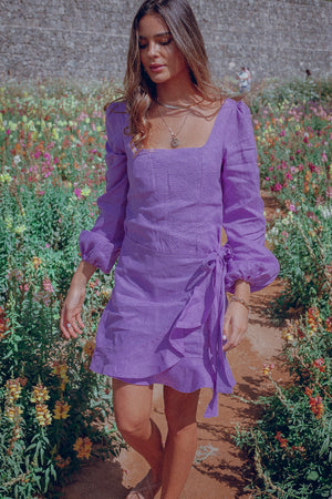 SIREN LONG SLEEVE DRESS - VIOLET