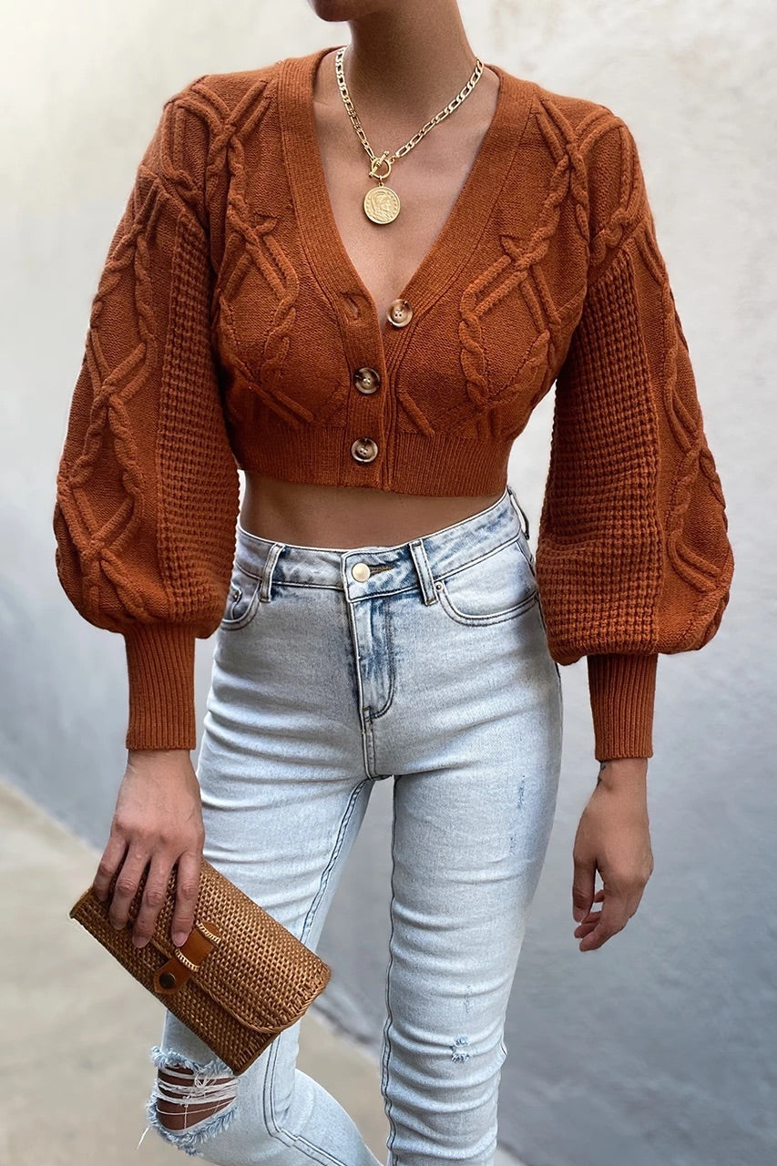 SADIE CARDIGAN - TOBACCO