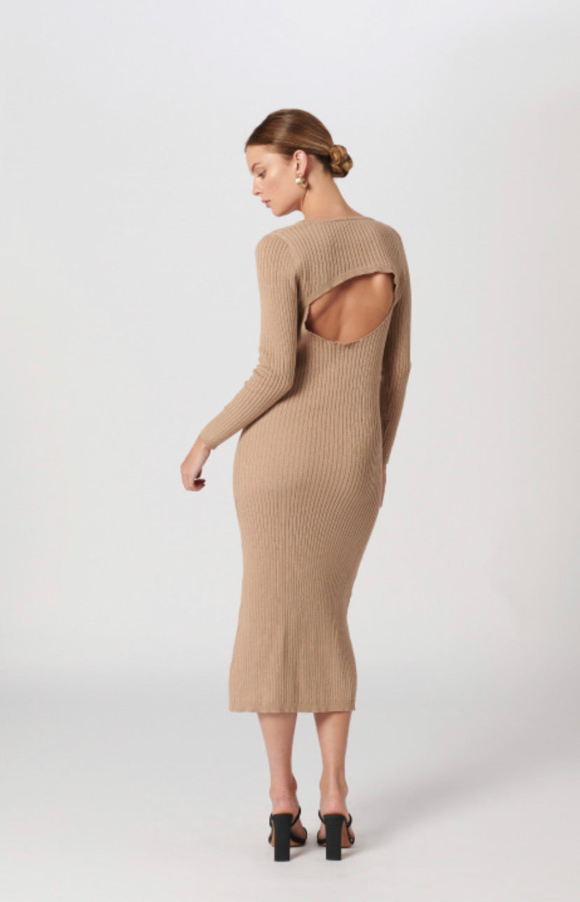 ZURI KNIT SET DRESS - BEIGE