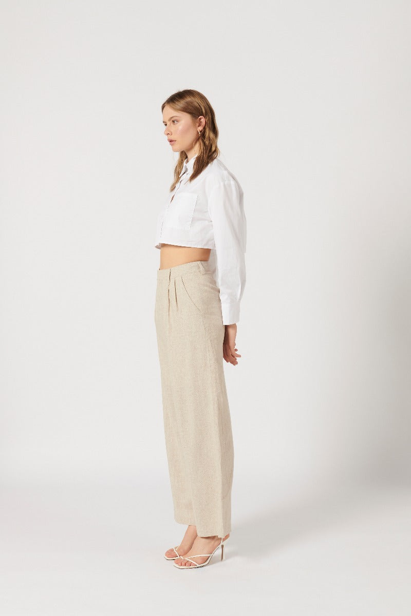 LA LUNA CROP SHIRT - WHITE