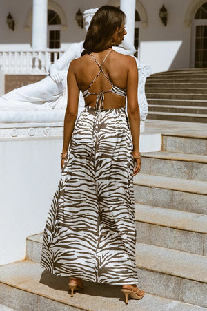 ZAHARA MAXI DRESS - BROWN LEOPARD