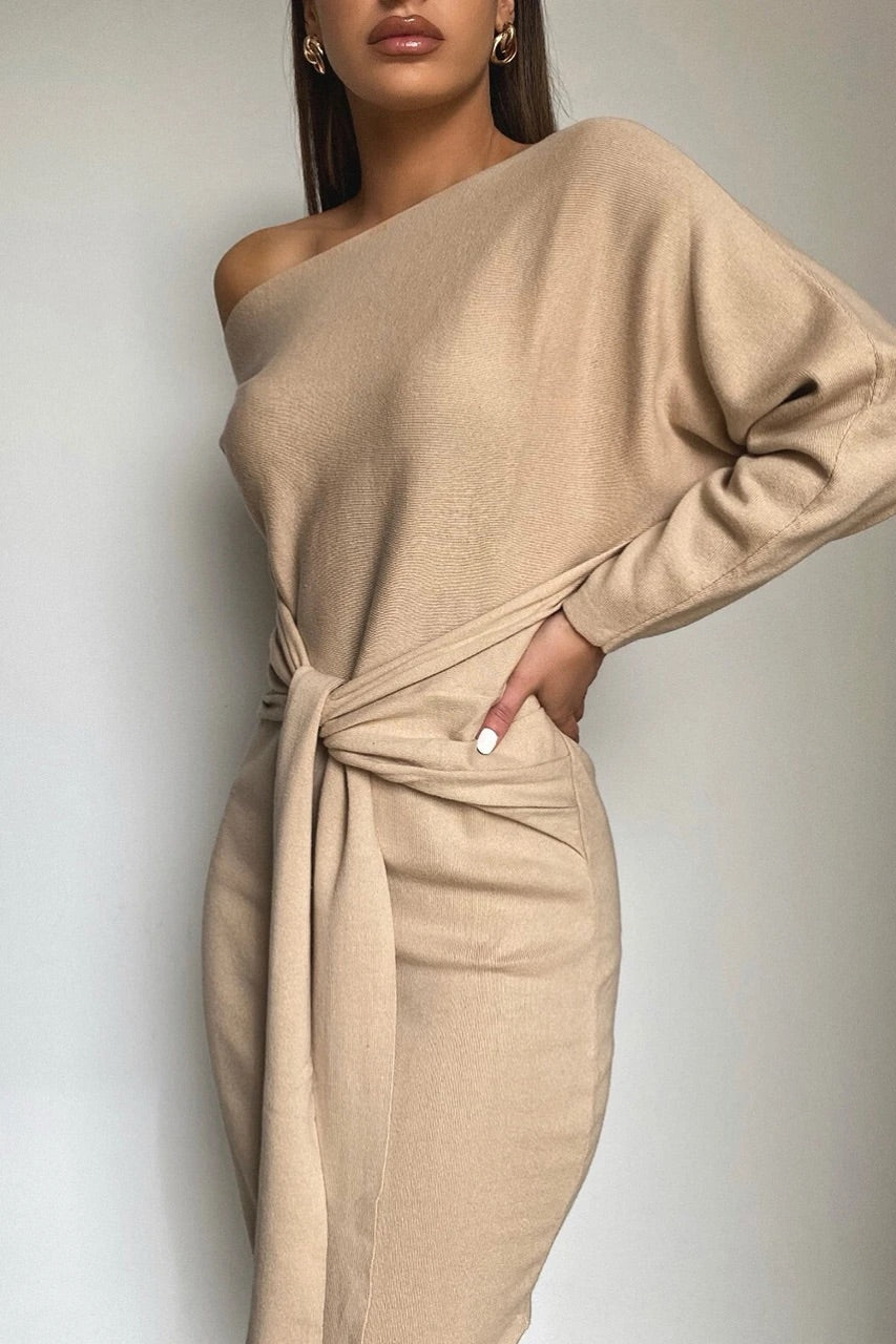 INDRA MIDI DRESS - SAND