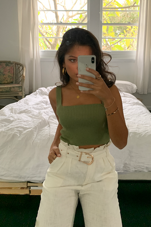 SQUARE UP TOP - KHAKI