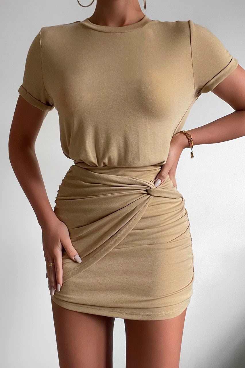 BROOKE MINI DRESS - SAND