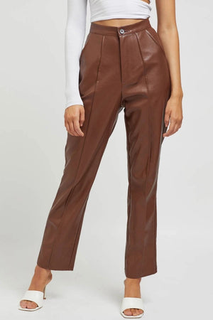 LENNOX PU PANT- CHOCOLATE