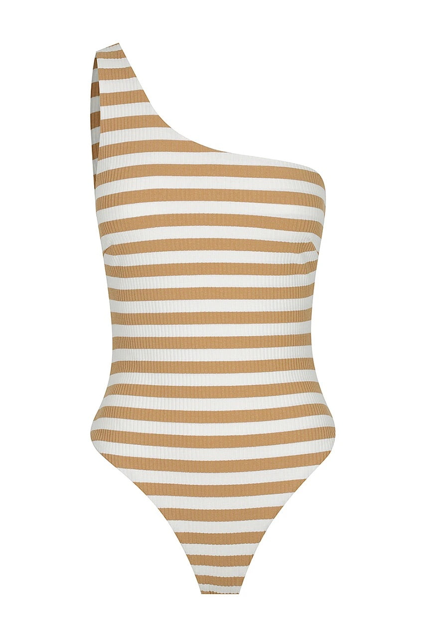 CHEZ BODYSUIT - TAN STRIPE