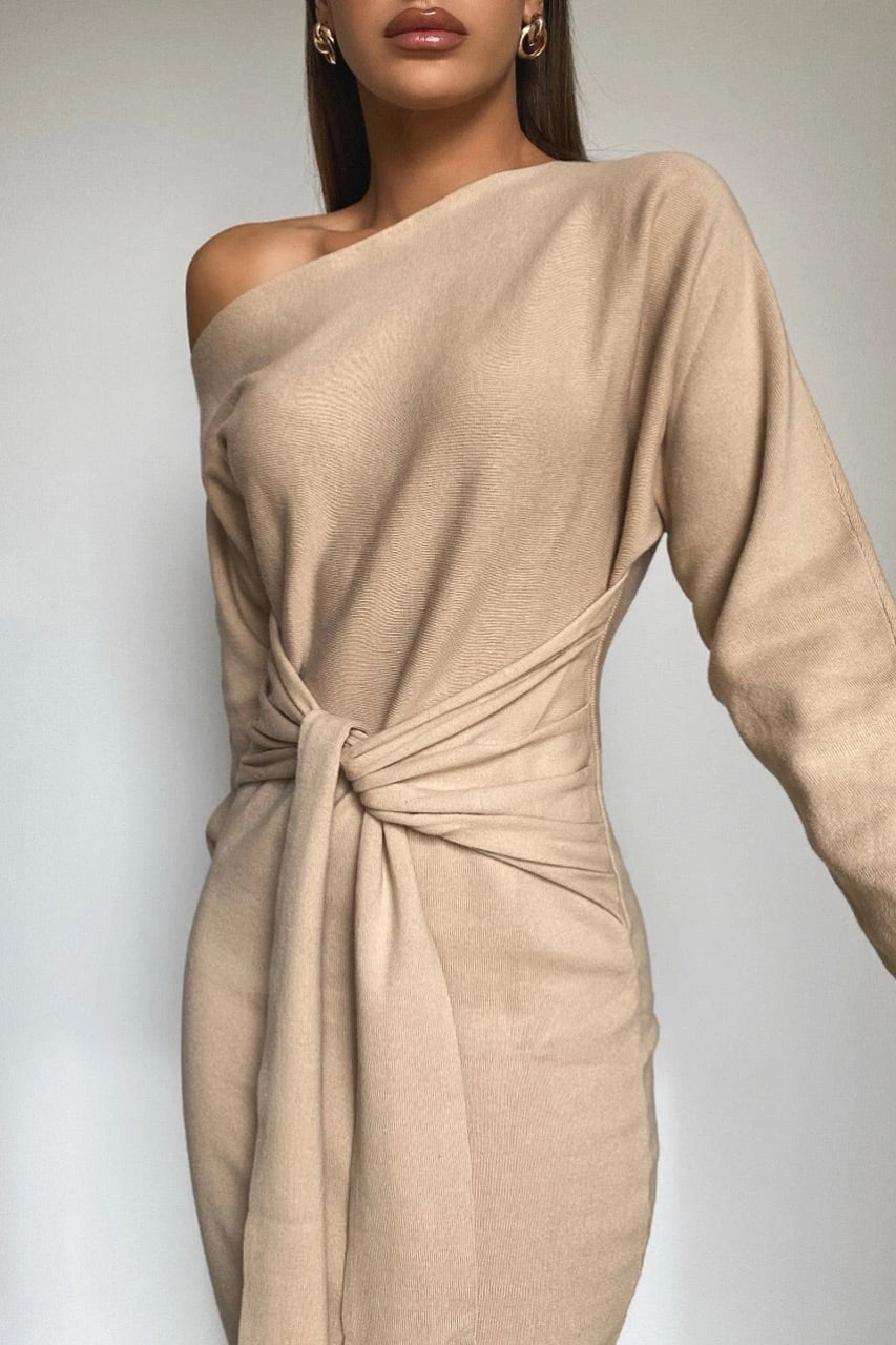INDRA MIDI DRESS - SAND