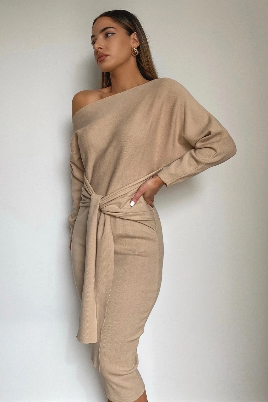 INDRA MIDI DRESS - SAND