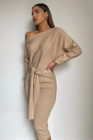 INDRA MIDI DRESS - SAND